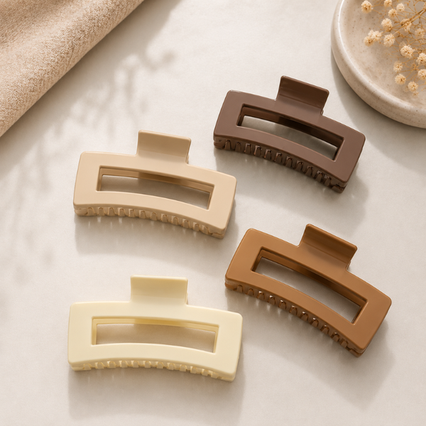 Rectangle Hair Claw Clip in Mute Color ( Random color  )