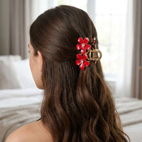 Red Floral Crystal Hair Claw Clip for Women (Copy)