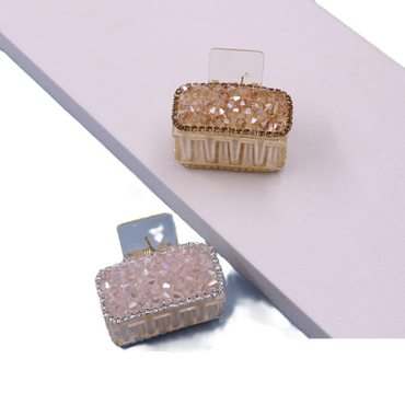 Rectangle Jaw Crystal Luxe Square Shape Hair Claw