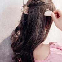 Rectangle Jaw Crystal Luxe Square Shape Hair Claw Random Color  (one Piece )