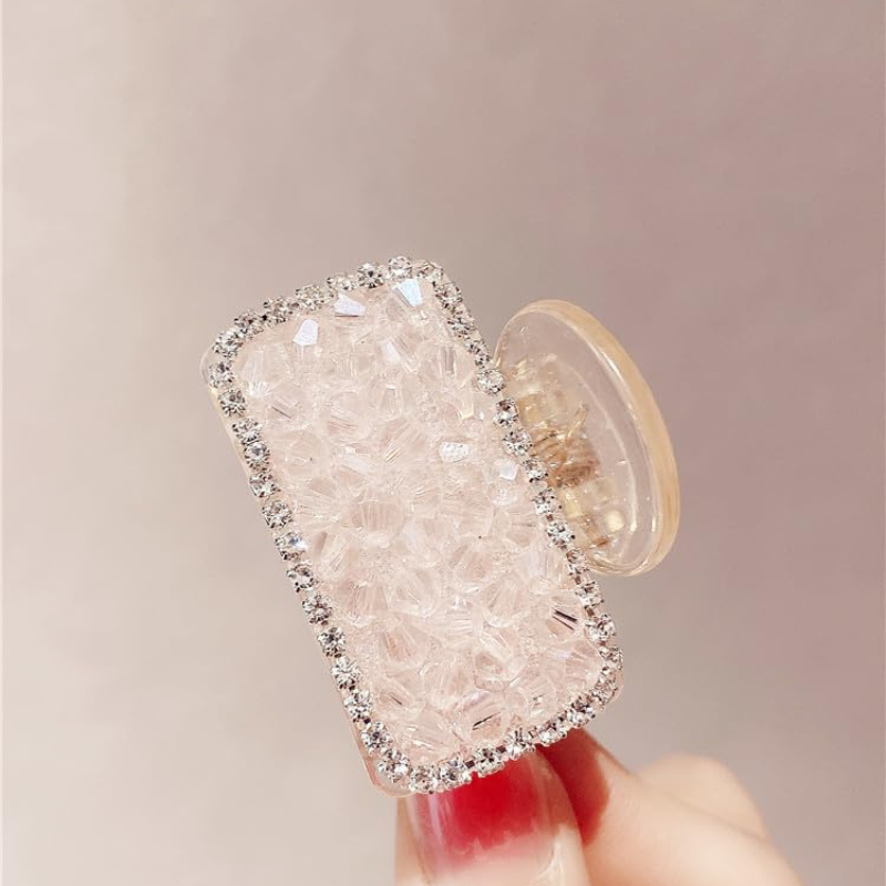 Rectangle Jaw Crystal Luxe Square Shape Hair Claw Random Color  (one Piece )
