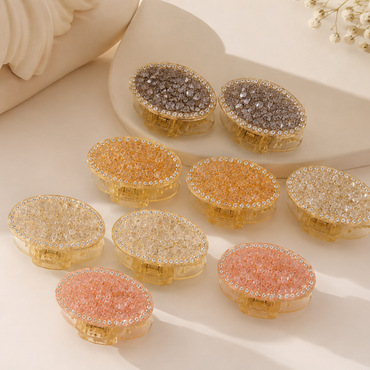 Crystal Oval Hair Claw Clip for Women | Rhinestone Hair
