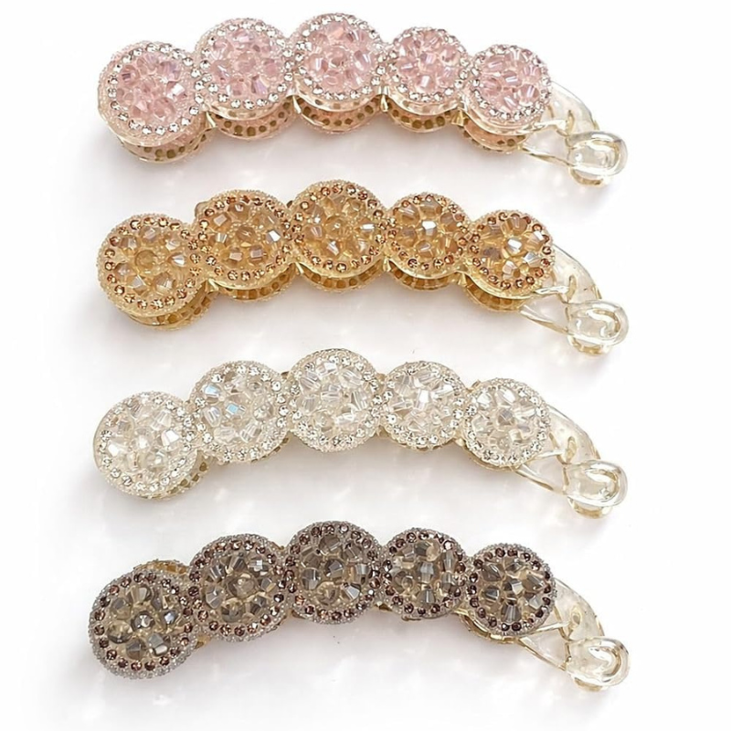 Luxury Crystal Hair Tie Set for Women & Girls Random Color (one Piece )