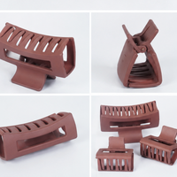 Matte Brown Rectangle Hair Claw Clip for Women  Random Colors