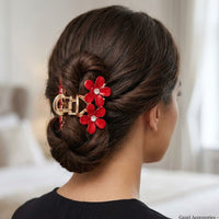 Red Floral Crystal Hair Claw Clip for Women (Copy)