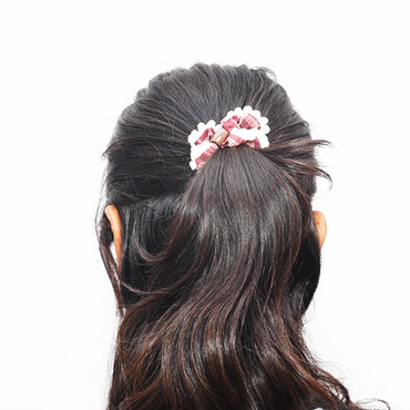 Vintage Plaid Pom Pom Hair Scrunchies for Women & Girls | Soft Elastic.
