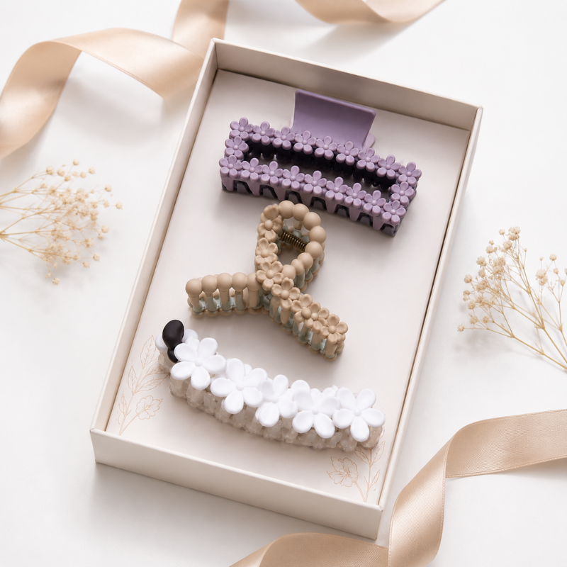 Bloom Petal Hair Clips – Elegant Floral Claw Accessories for Women & Girls
