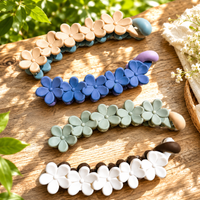 Floral Claw Hair Clips for Women & Girls – Aesthetic Flower Hair Accessories Random Color  (one Piece )