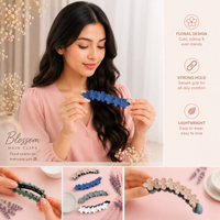 Floral Claw Hair Clips for Women & Girls – Aesthetic Flower Hair Accessories Random Color  (one Piece )