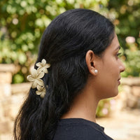 Matte Brown Floral Hair Claw Clip for Women Random Colors
