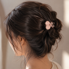 Apple shape  Crystal Luxe Mini Hair Claw Clip Random Color (one Piece )
