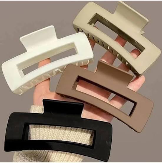Minimal Rectangle Hair Claw Clip ( Random color  )  (one Piece )