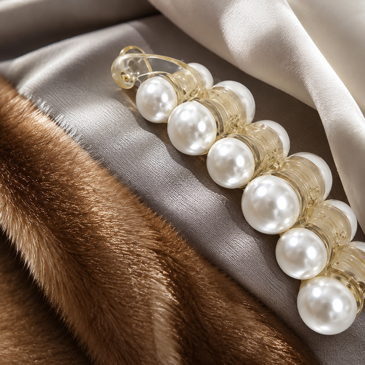 Luxury Pearl Hair Tie for Women & Girls Random Color (one Piece )