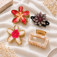 Floral Hair Claw Clips for Women | Elegant Flower Hair Accessories | Set of 4