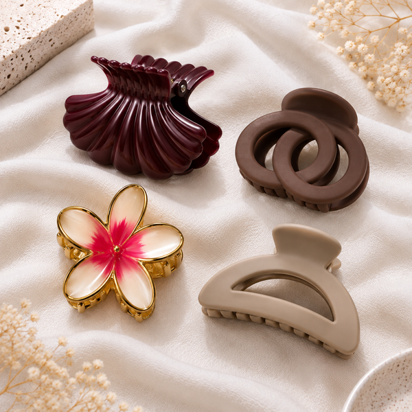 Hair Claw Clips for Women | Stylish Strong Hold Hair Accessories | Set of 4