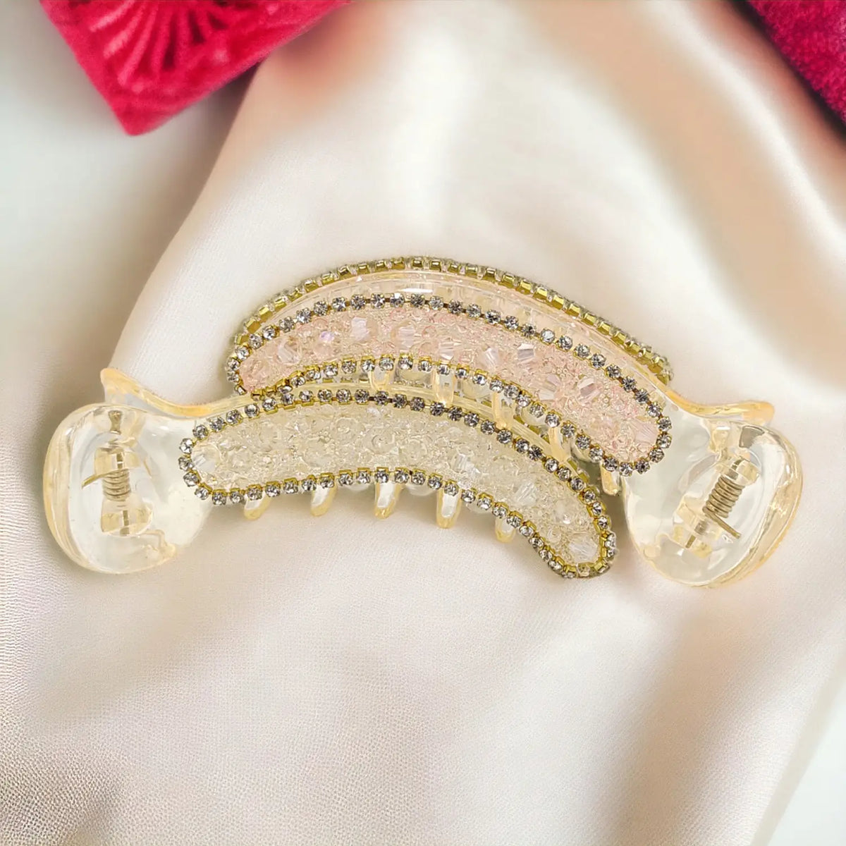 Crystal Luxe Banana Hair Claw Random Color  (one Piece )